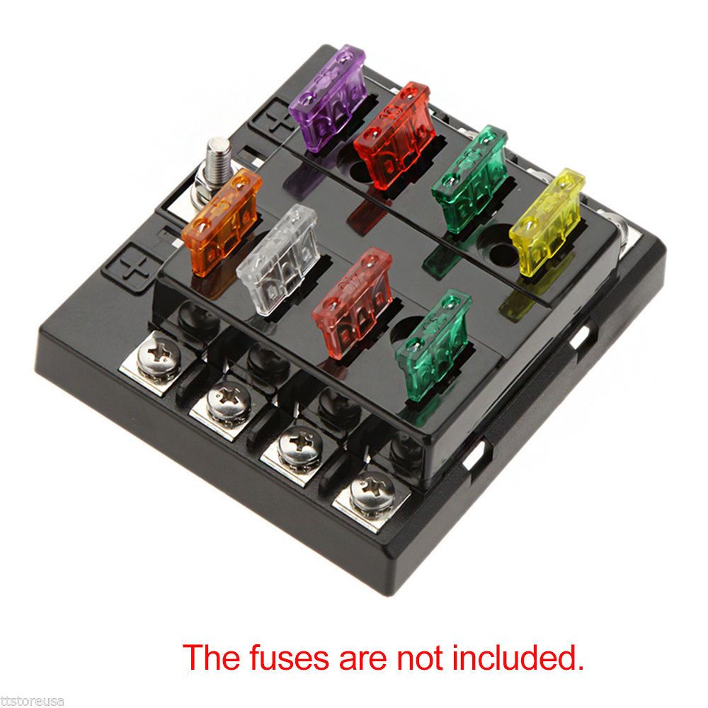 8 Way Circuit 32V DC Blade Fuse Box Block Holder for Auto Car Boat Af