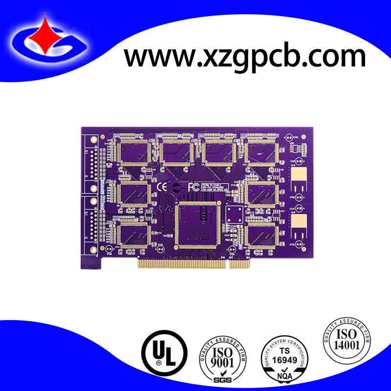 Multilayer Circuit Board with Hard Gold Finger and Purple Mask