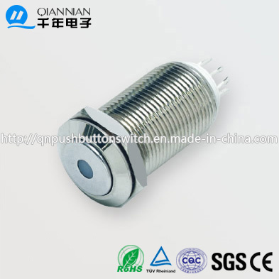12mm 1no Latching Flat Head DOT Type IP65 Push Button Switch