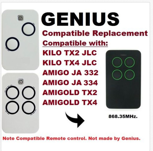 433.92MHz Genius Comaptible Remote Control