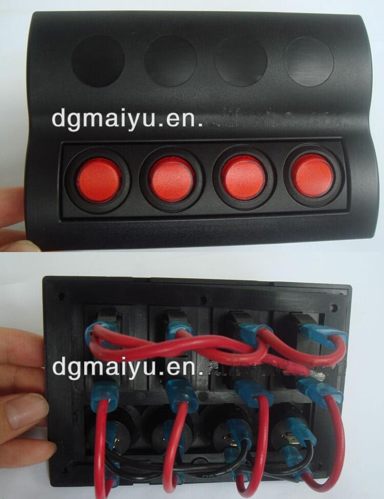 Marine 4 Ways Round Waterproof Rocker Switch Panel
