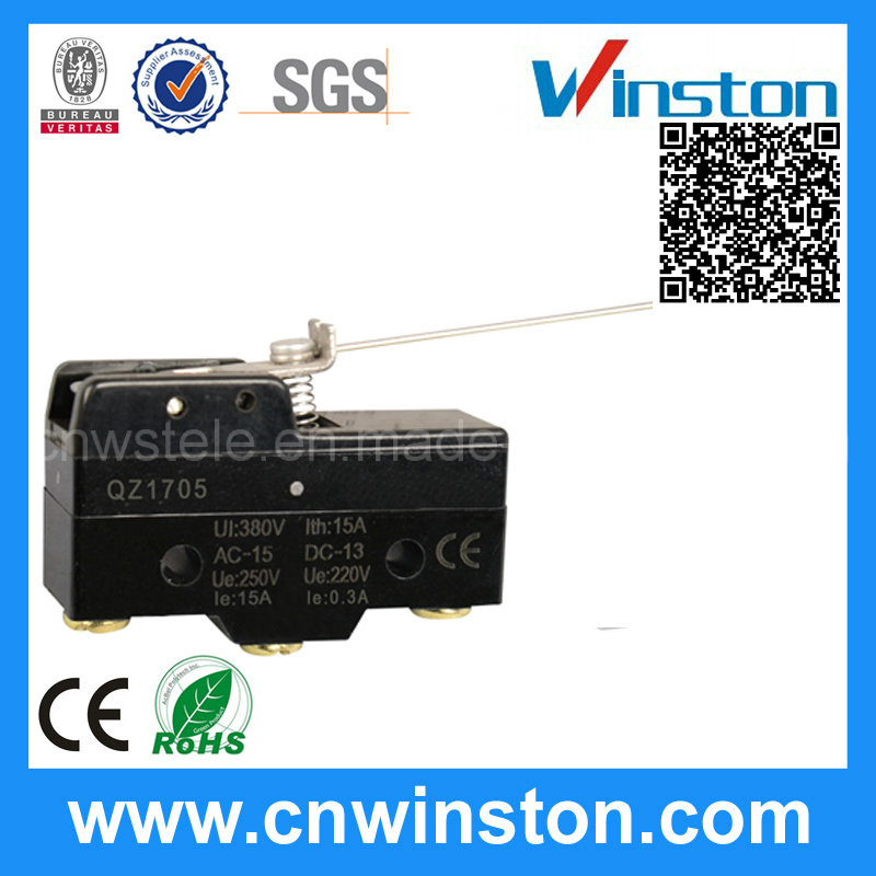 Standard Screw Terminals Long Steel Wire Lever Type Micro Switch