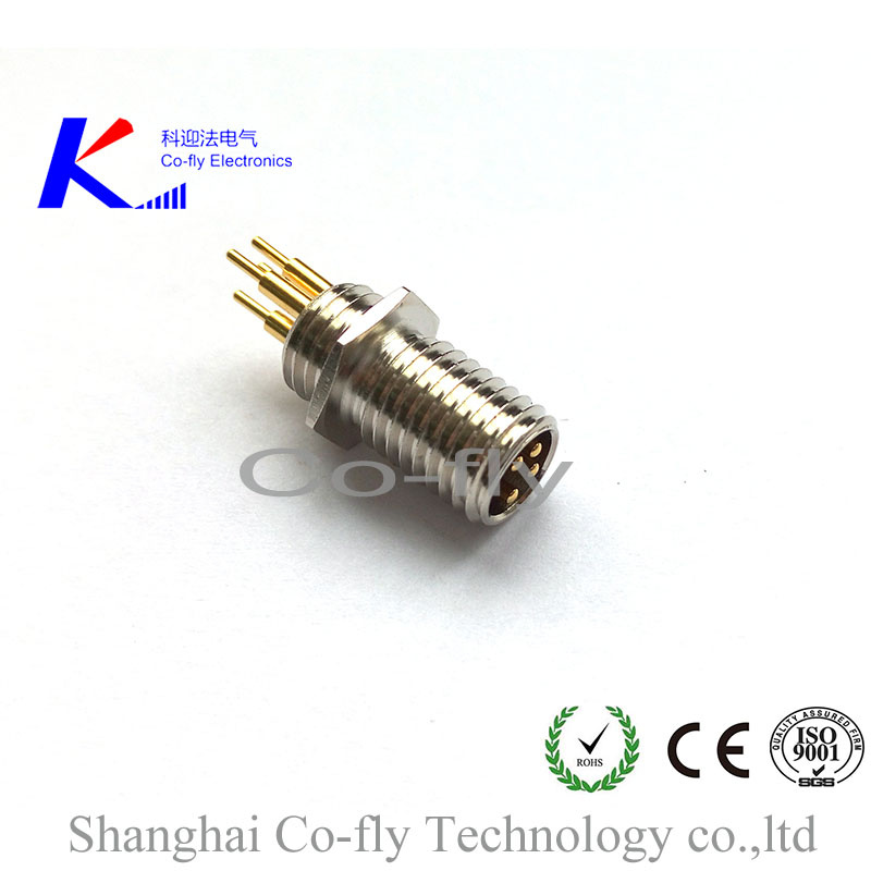 M8 Waterproof Bulkhead Inst Panel Mount PCB Connector