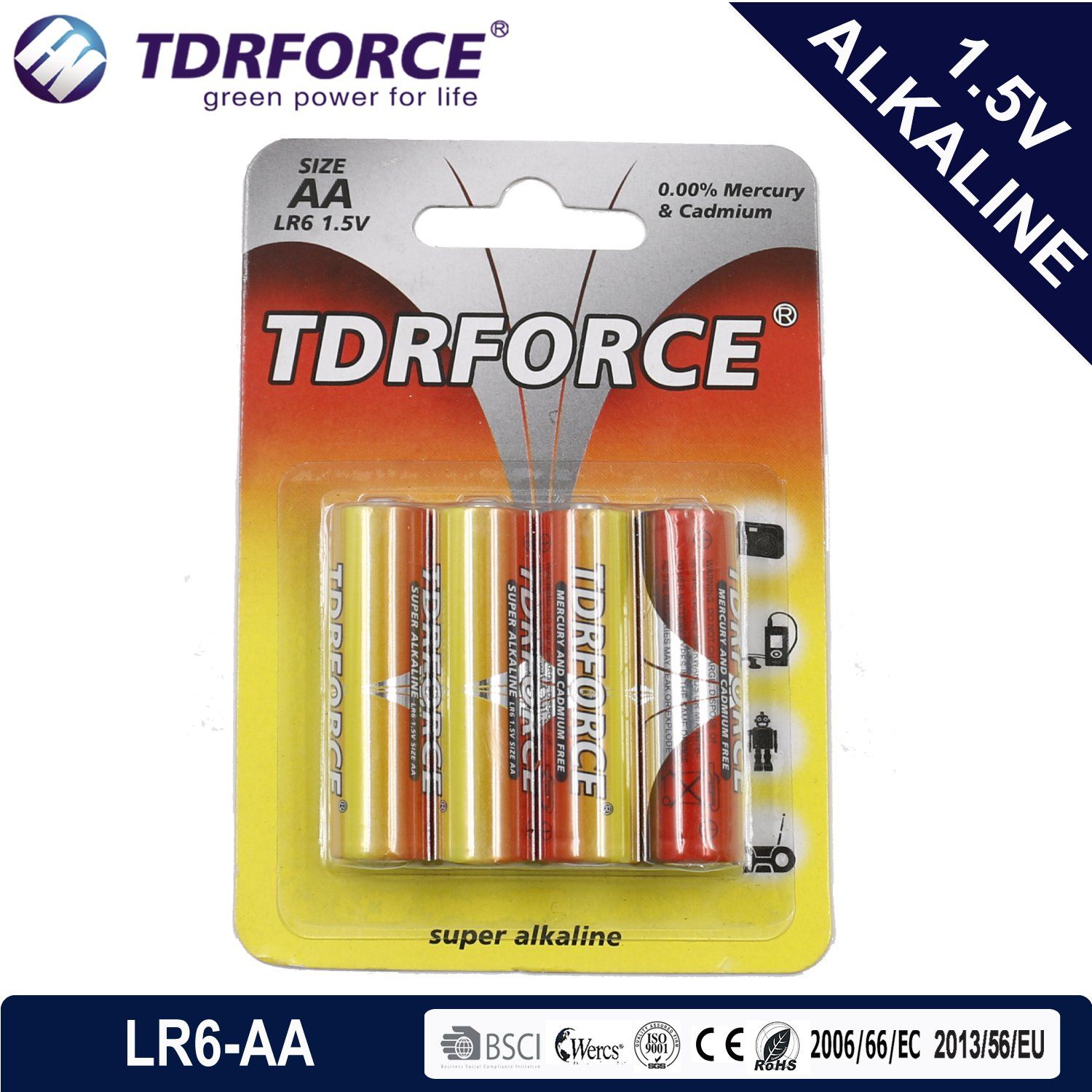 Mercury&Cadmium Free China Factory Ultra Alkaline Battery (LR6/AA Size)