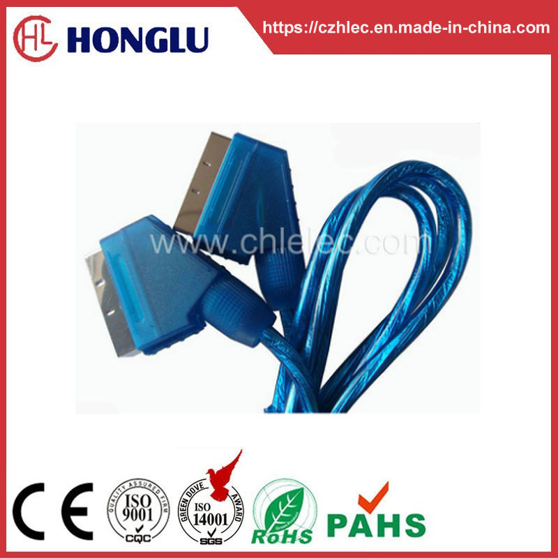 100% Tested 21p Scart Plug to Scart Plug Scart Cable