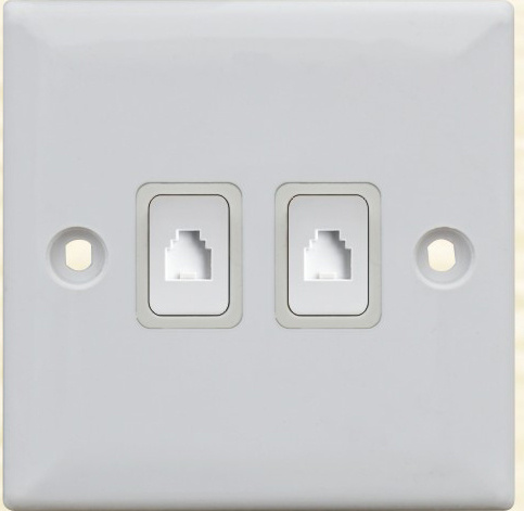 British Standard Double Internet/Double Telephone/Telephone+Internet Socket