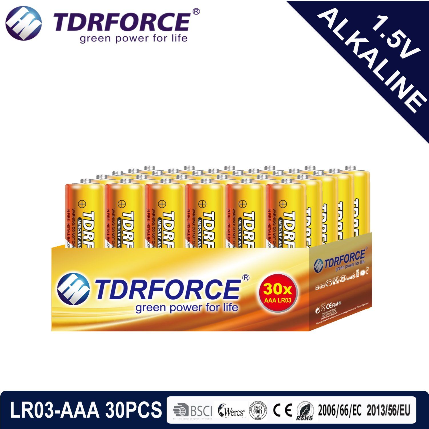 1.5volt Primary Dry Alkaline Battery with Ce/ISO 30PCS/Box 5 Years Shelf Life (LR6/AM-3/AA)