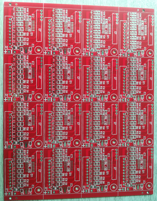 2L Double Sided Red PCB From Rigid Printed Circuit Board Factory