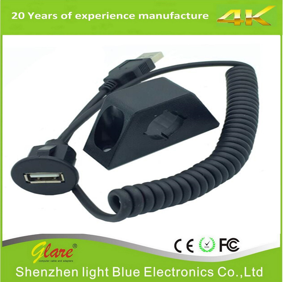 Car Dashboard Flush Mount USB Input Extension 2.0 Cable