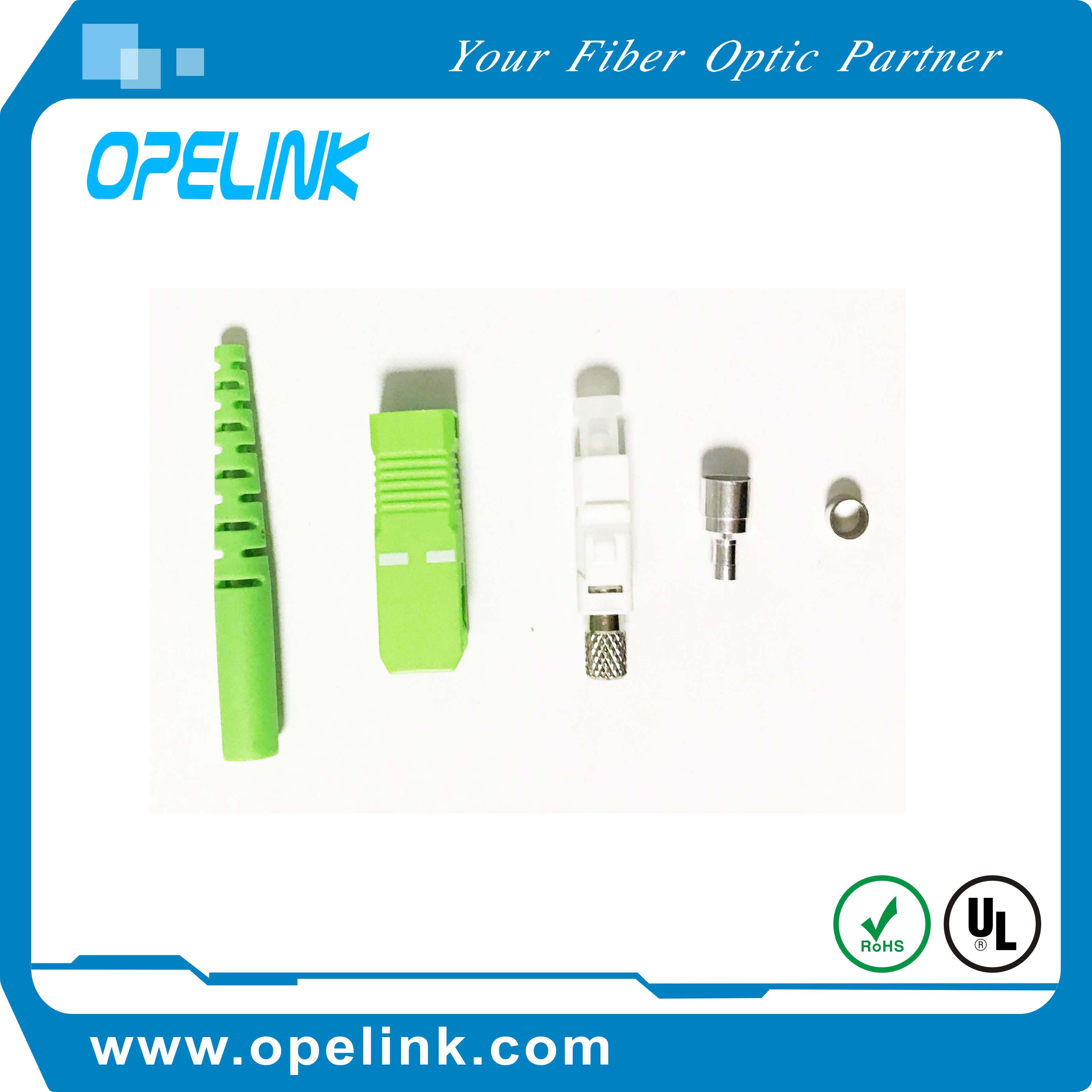Fiber Optic Connector Sc/APC Single Mode, Simplex