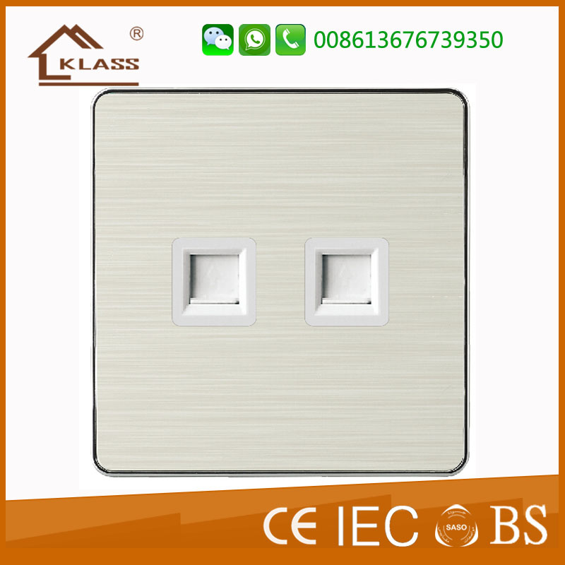 Double Electric Wall Tel Telephone Socket