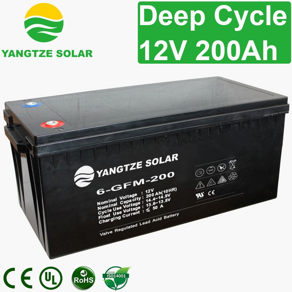 10 Years VRLA AGM Deep Cycle Solar Battery 12V 200ah