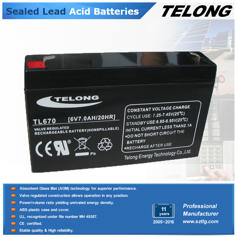 6V 7ah AGM Battery for UPS Solar Power System