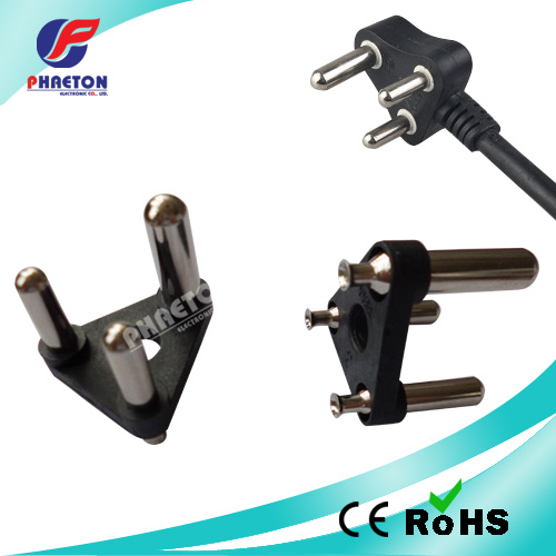 India 3 Pin Round Plug Power Insert