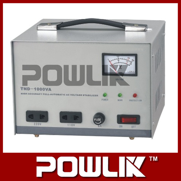 Single Phase High Accuracy Full-Automatic AC Voltage Regulator (TND-1000VA)