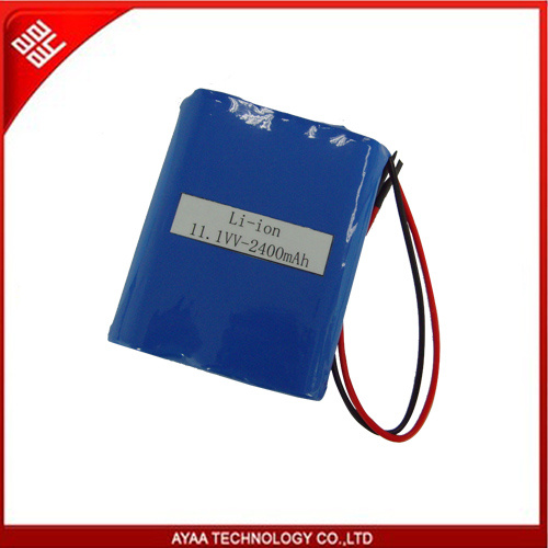 Li-ion Battery 18650 Li-ion Battery Pack 11.1V/2.4ah with PCM 4A