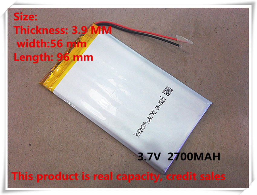 Lithium Polymer Battery 395696 3.7V 2700 mAh