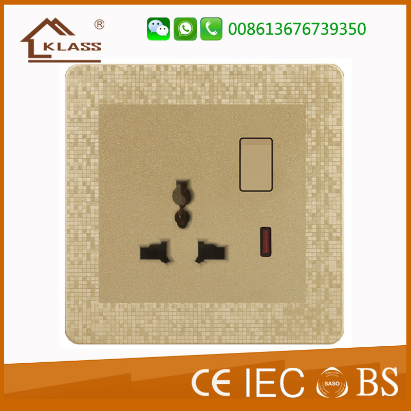 British Standard 13A Multi-Functional Switch Wall Socket with Neon