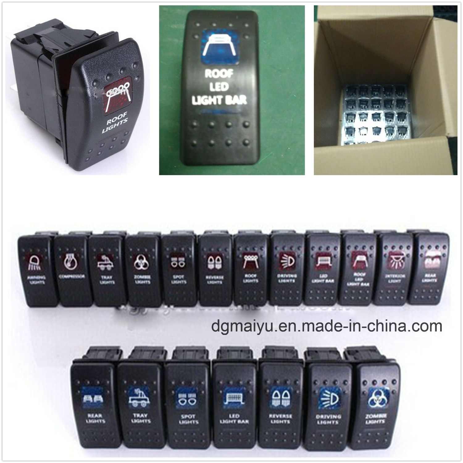 12V -24V Waterproof Car Boat Switch with LED Light