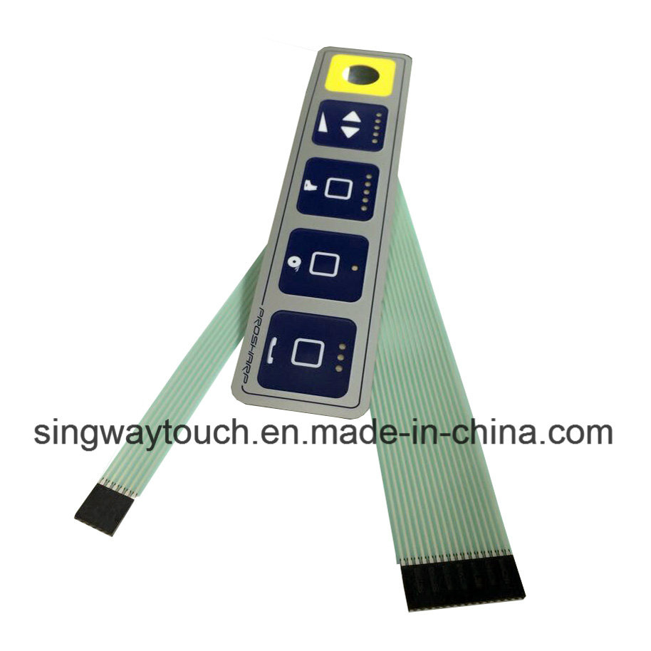 Rim Embossed Graphic Overlay 1*4 Switch Panel Membrane Keypad