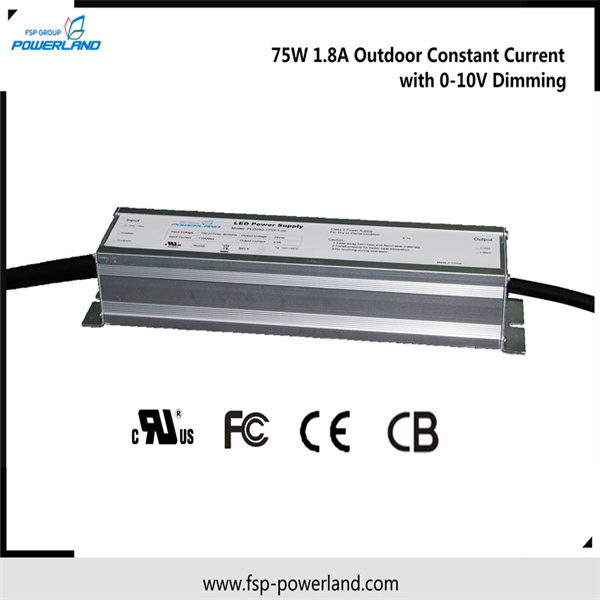 Outdoor Waterproof Constant Current Dimmable LED Driver 75W 1.8A