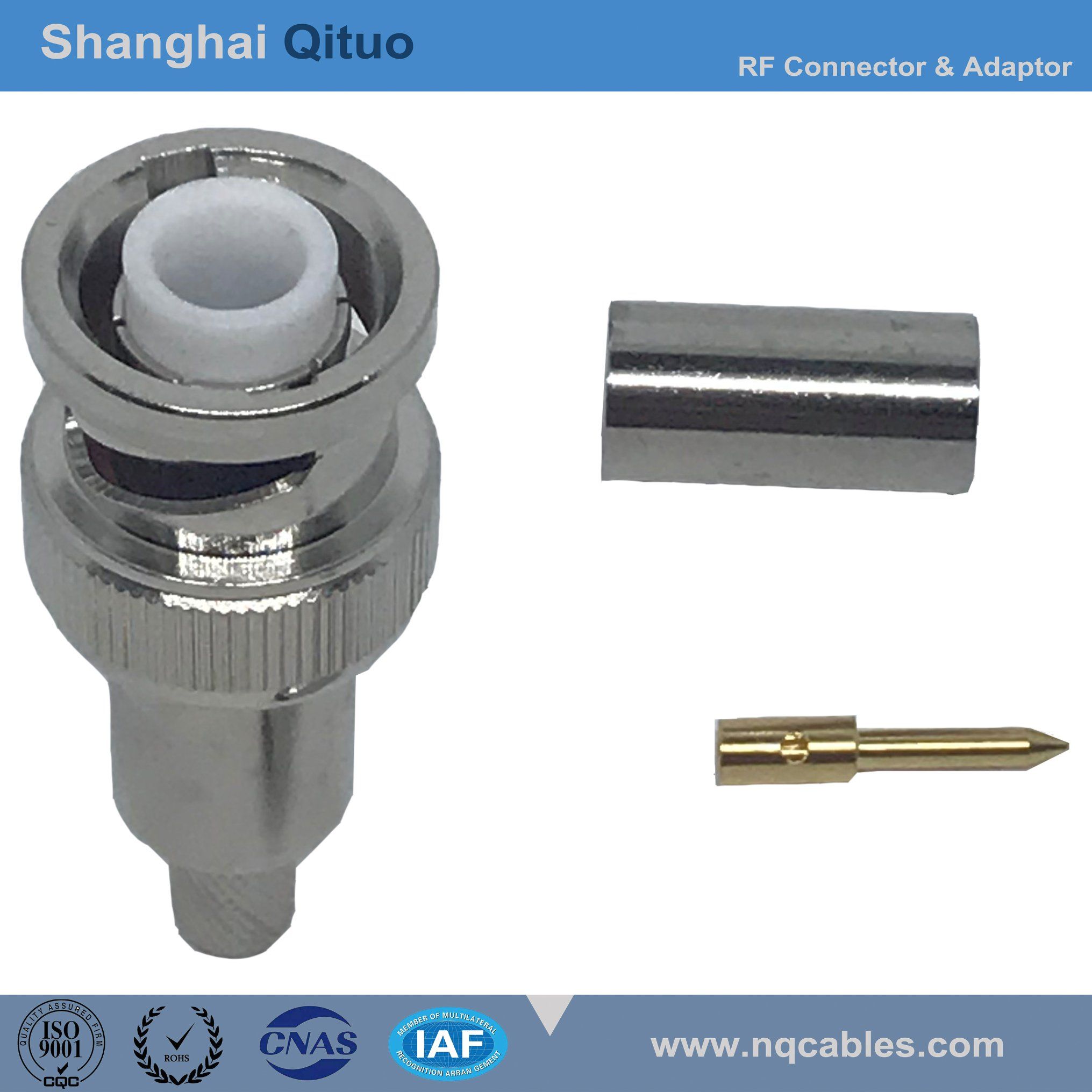 RF Connector BNC Straight Male Plug 3000V Shv High Voltage Joint for Syv-50-3u, Rg-59u, Syv-50-7u (3 kinds) (BNC-J)