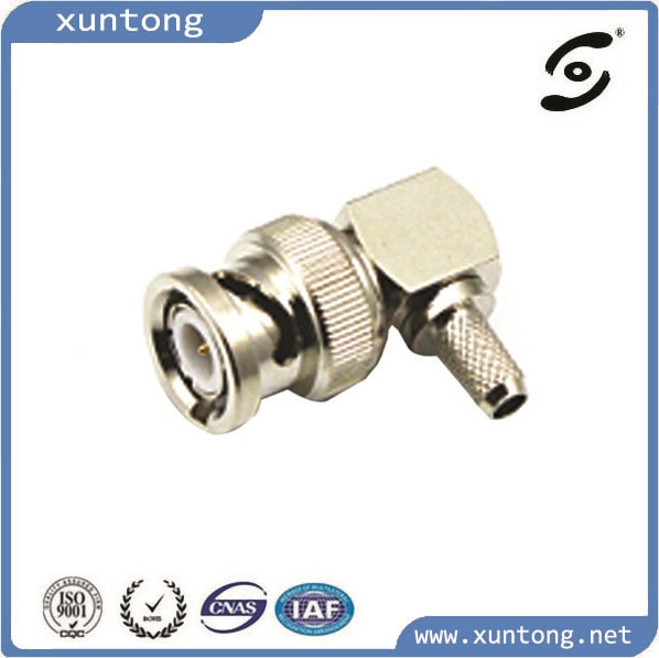 BNC Male Crimp Right Angle Connector for Rg58