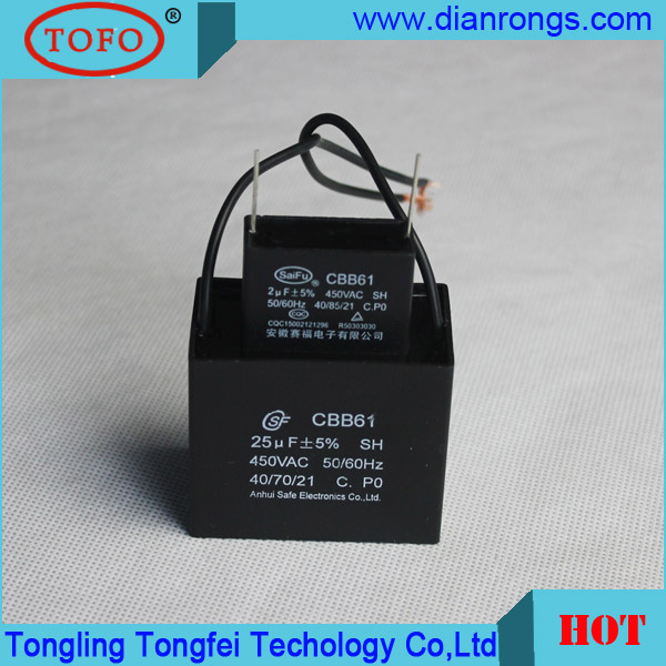 2UF Sh Fan Capacitor Cbb61 Capacitor 450VAC