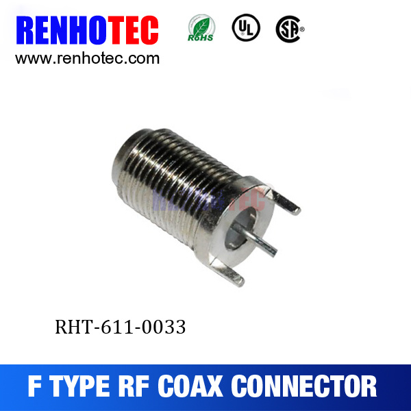 Solder Type F Female and Male Connector PCB Mount