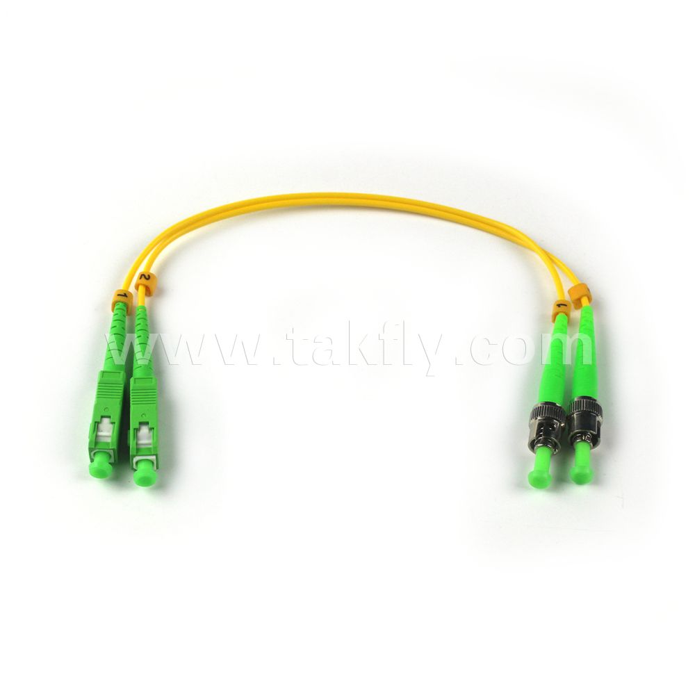 Newest ST APC to SC APC Duplex Single Mode Fiber Optic Patch Cord