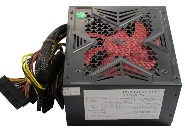Coating Black 400W ATX PC Power Supply with 12cm Cooling Fan