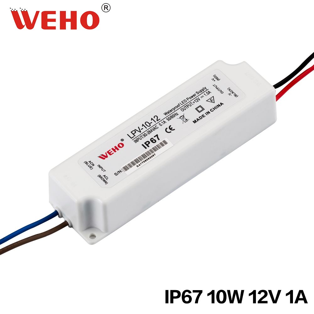 10W Transformer 12V AC DC Plastic Waterproof Switching Power Supply