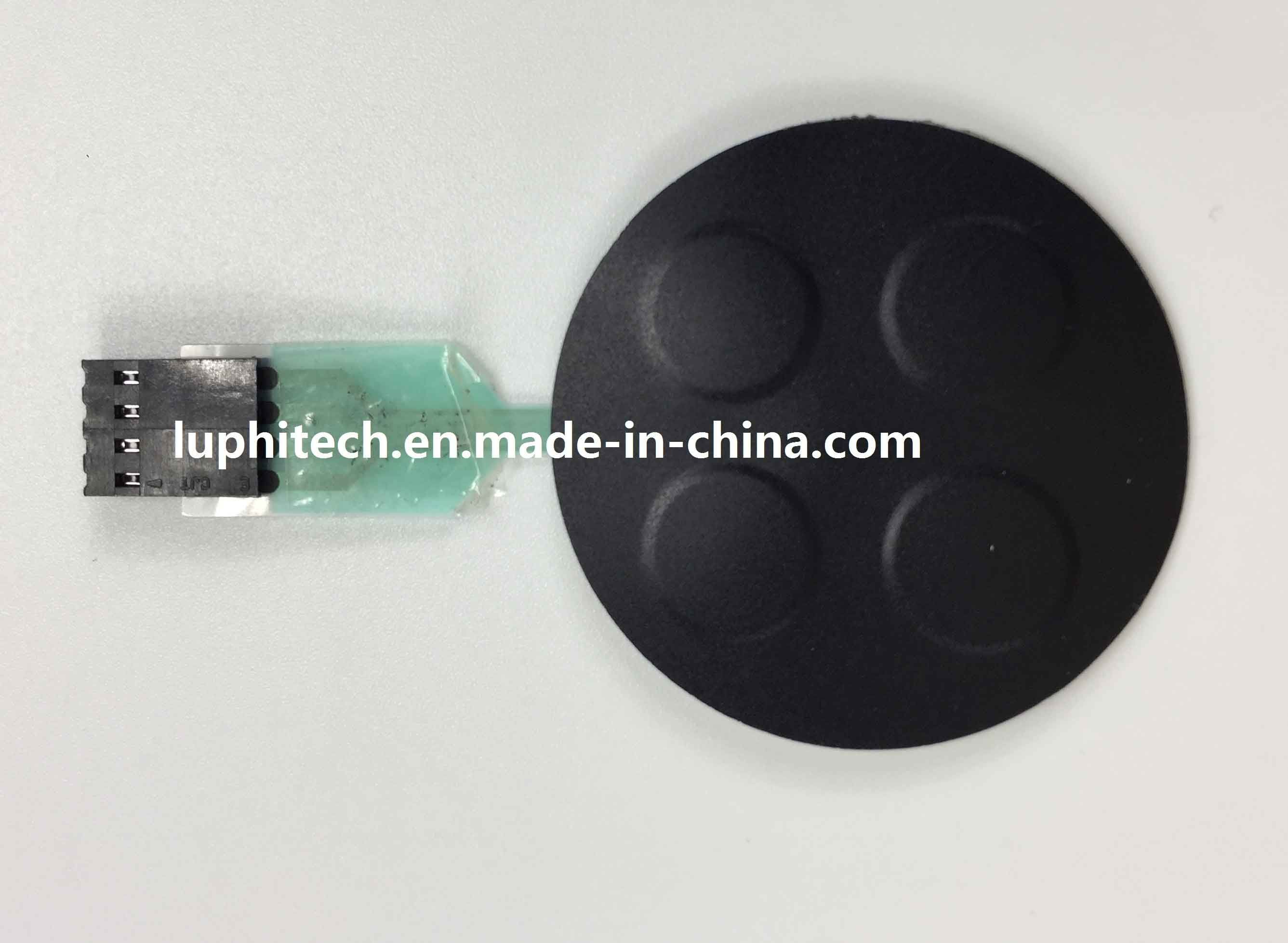 Flat Cable 4 Enbossed Keys Single Color Customized Membrane Switch