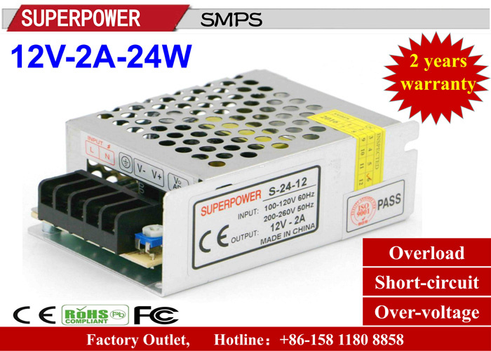 LED Driver 12V 2A 25W Switching Power Supply for LED Lighting