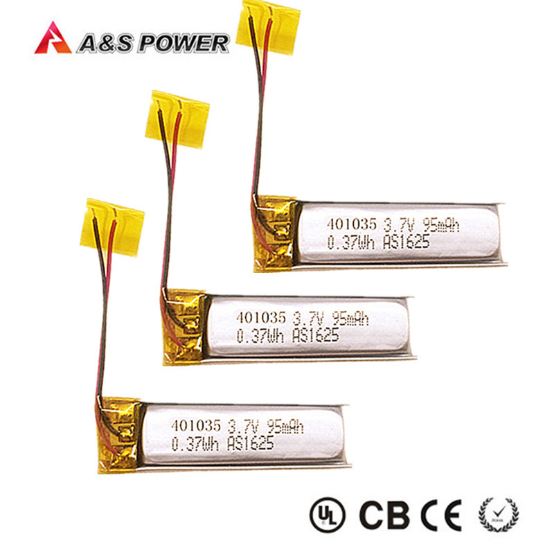 UL 401035 Rechargeable 3.7V 95mAh Lithium Polymer Li-Polymer Lipo Battery