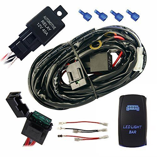 Universal LED Light Wiring Harness on off Rocker Switch LED Bar Blue