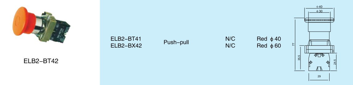 High Quality Pushbutton Switch (ELB2-BT42)