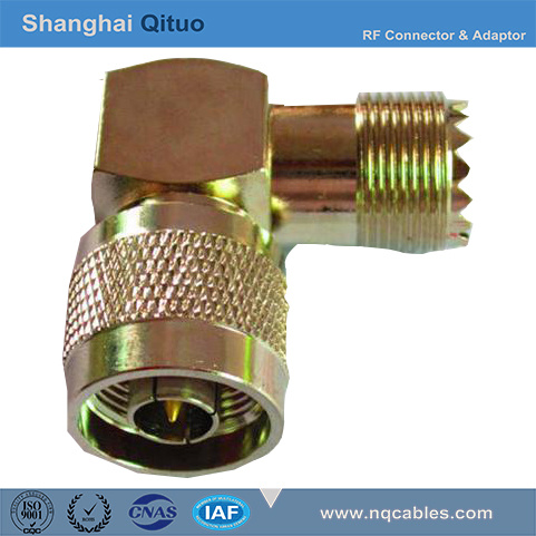 RF Connector Adaptor Right Angle N (L16) Male Plug to UHF (SL16) Female Jack