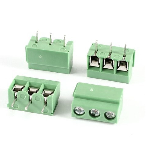 PCS 3 Pole 5mm Pitch PCB Mount Screw Terminal Block 8A 300V Green
