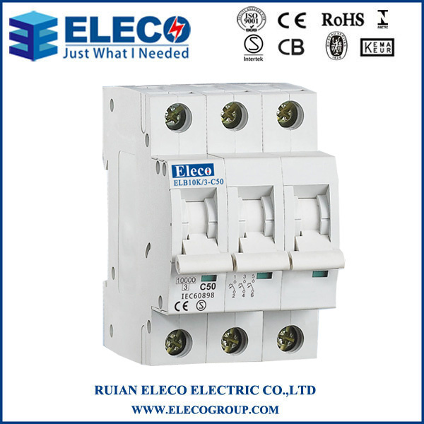 High Quality 3p Mini Circuit Breaker with Ce (ELB10K Series)