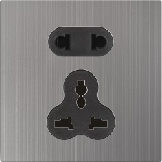 M123 1 Gang BS International Socket with Safety Door