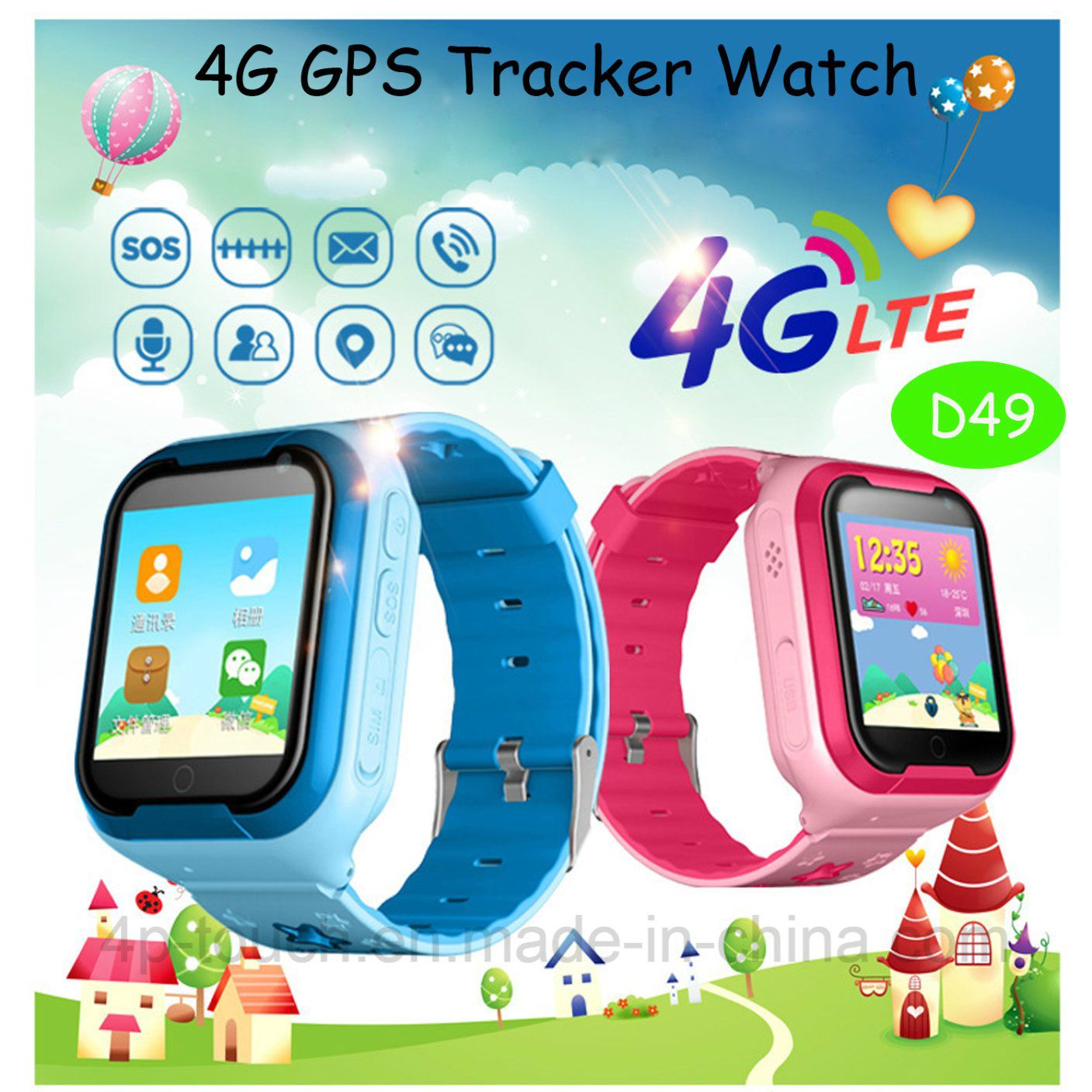 4G/Lte Network GPS Tracker Watch with Video Call& Sos D49