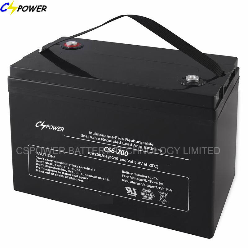Deep Cycle AGM Battery with Long Life 12years 6V100ah CS6-100d