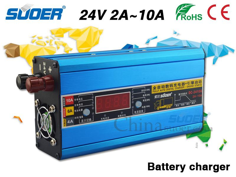 Suoer Electric Car Battery Charger 24V 10A Charger with Engine Starts Function (DC-2410A)