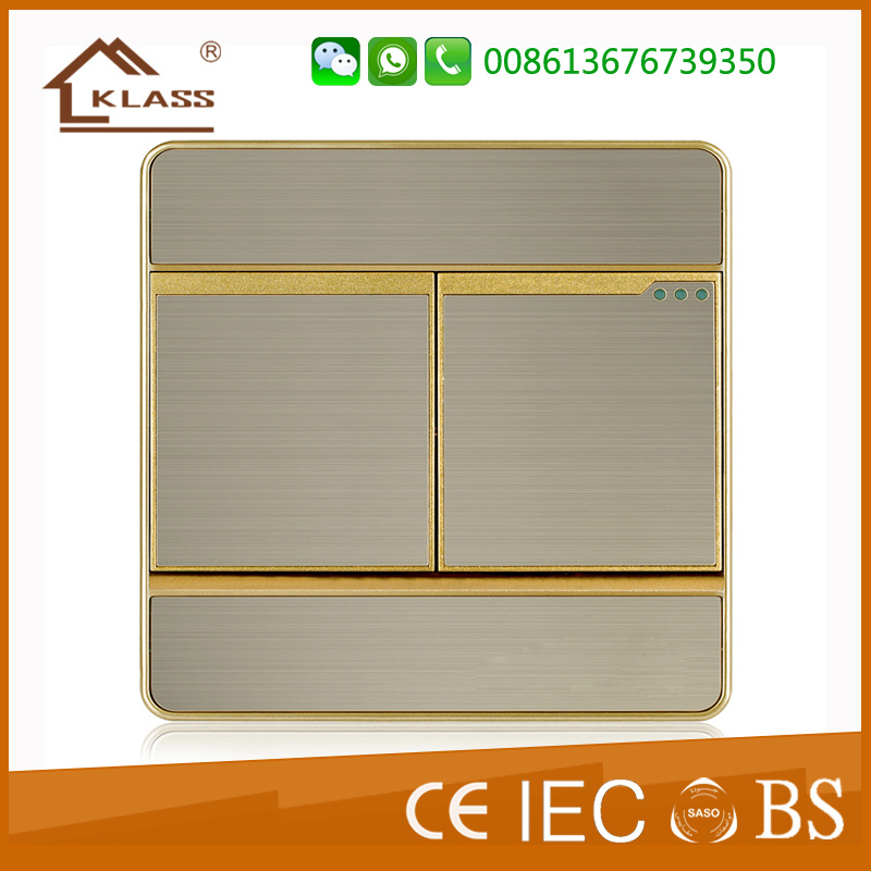 16A 2 Gang 2 Way Push Button Light Wall Switch