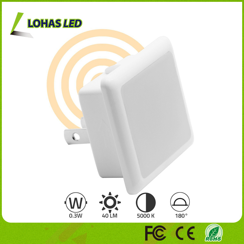 Light Sensor Daylight White LED Night Lamp for Kids Room