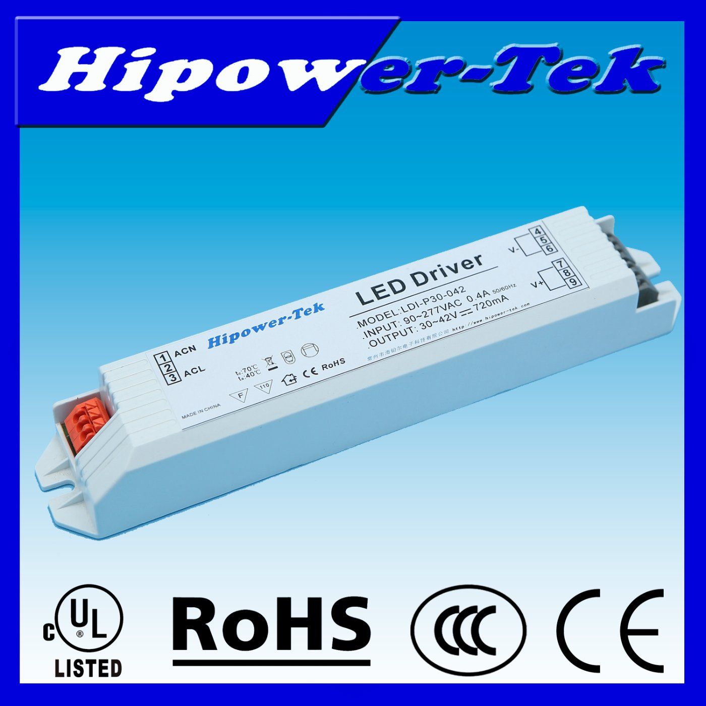 32W 680mA 48V Constant Current Plastic Case LED Driver with 0-10V Dimming