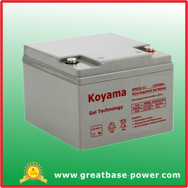 Good Quality Sealed SMF Hybrid Gel Battery 26ah 12V