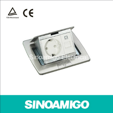 Brass Press Type Floor Socket Box with European Socket