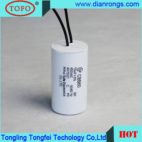 Cbb60 Capacitor 250V 10UF for AC Motor